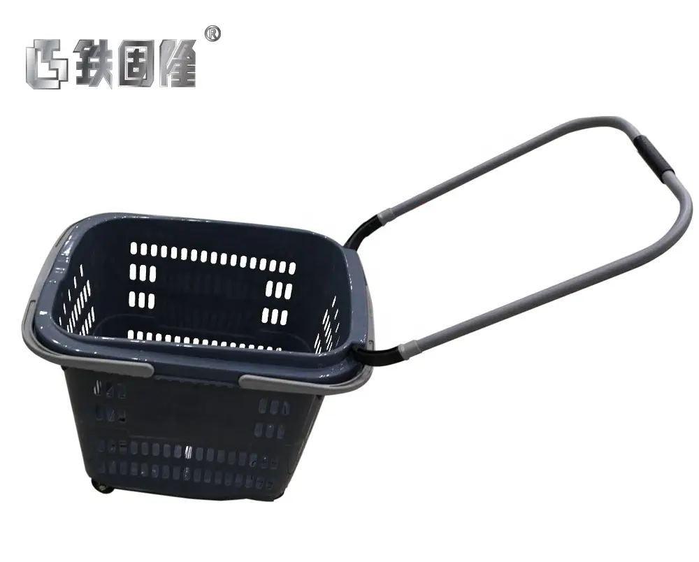 Excellent quality supermarket used shopping baskets with wheels
