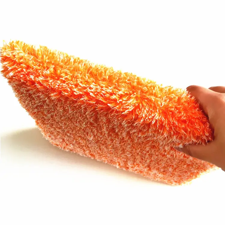 Orange Color 10"x10" large Size Microfiber Plush Car Detailing Sponge Pad