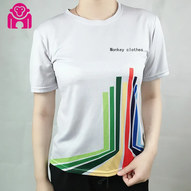 Wholesale 100% Polyester Unisex Sublimated Running Marathon T-shirt