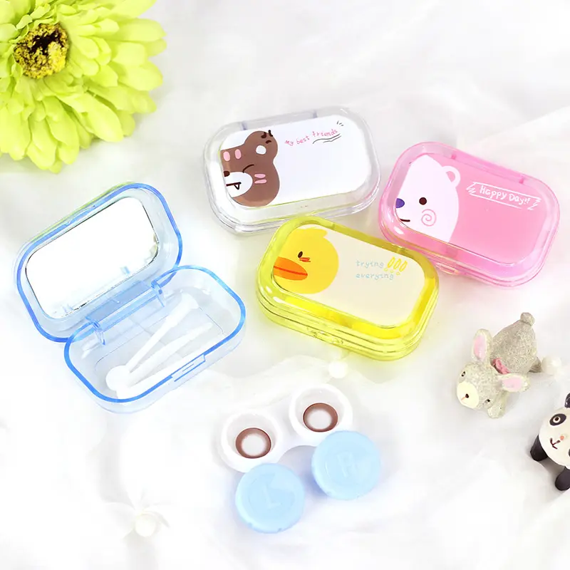 New Products Beauty Mini Cute Pocket Plastic Custom Contact Lens Case Box