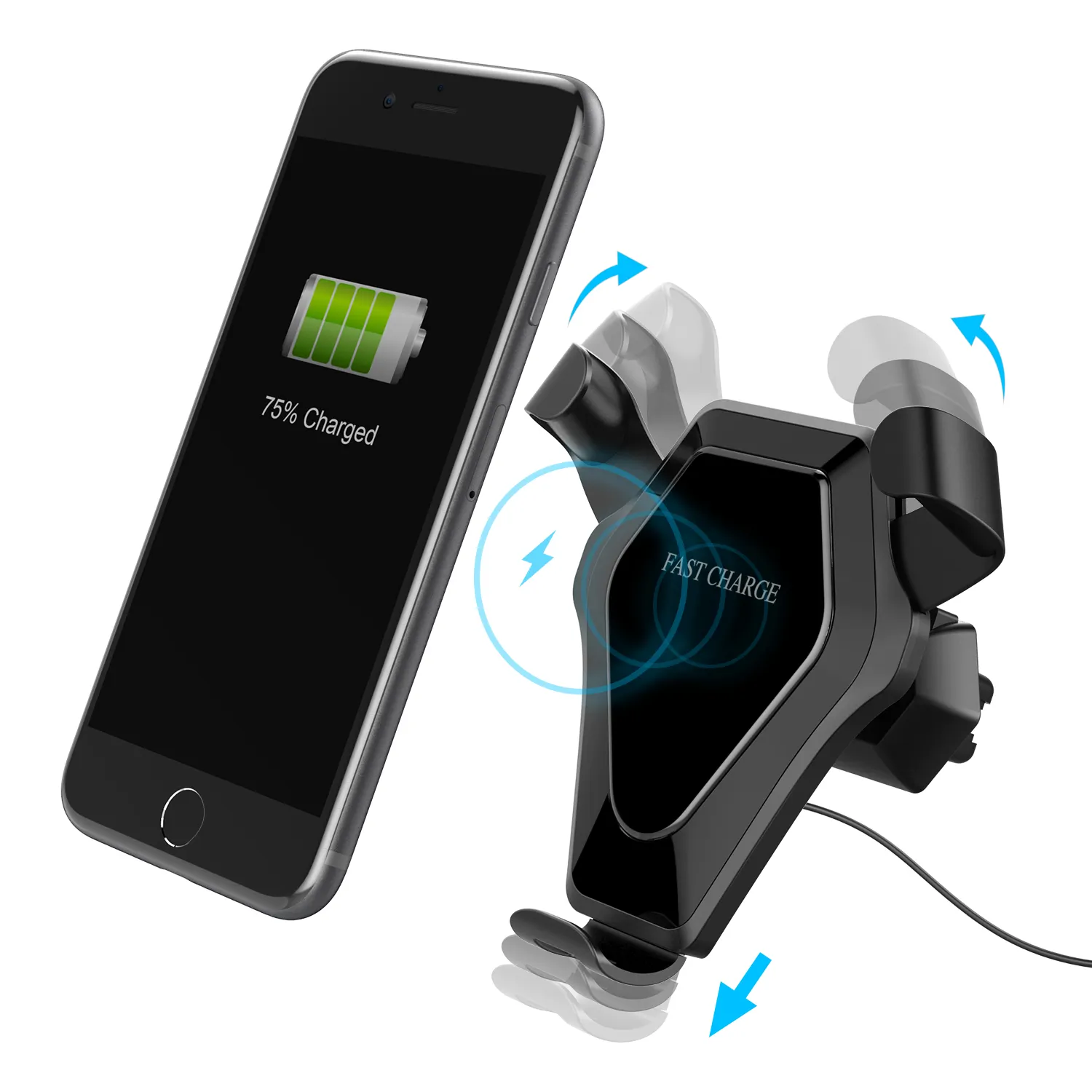 New Arrival 15W Fast Wireless hercules Car Charger Holder Car Wireless Charger