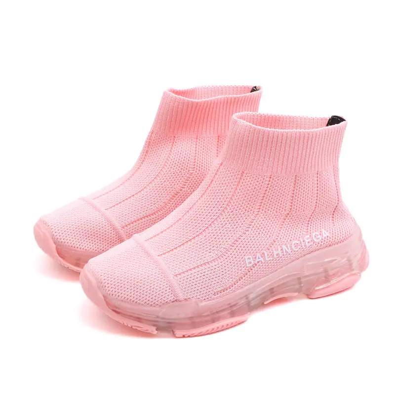 Wholesale fashionable light flying weaving design kids shoes