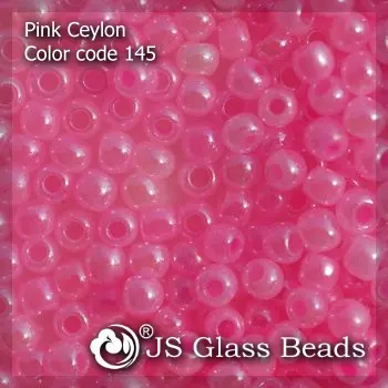 Высококачественные модные стеклянные бусины JS-145 # Цейлонские розовые опалесцентные бусины для одежды и ювелирных изделий