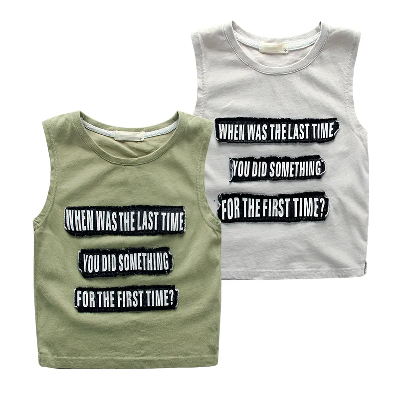 Hot Summer Babys Boys Wholesale Cool Vests Organic Cotton Knitting Vest