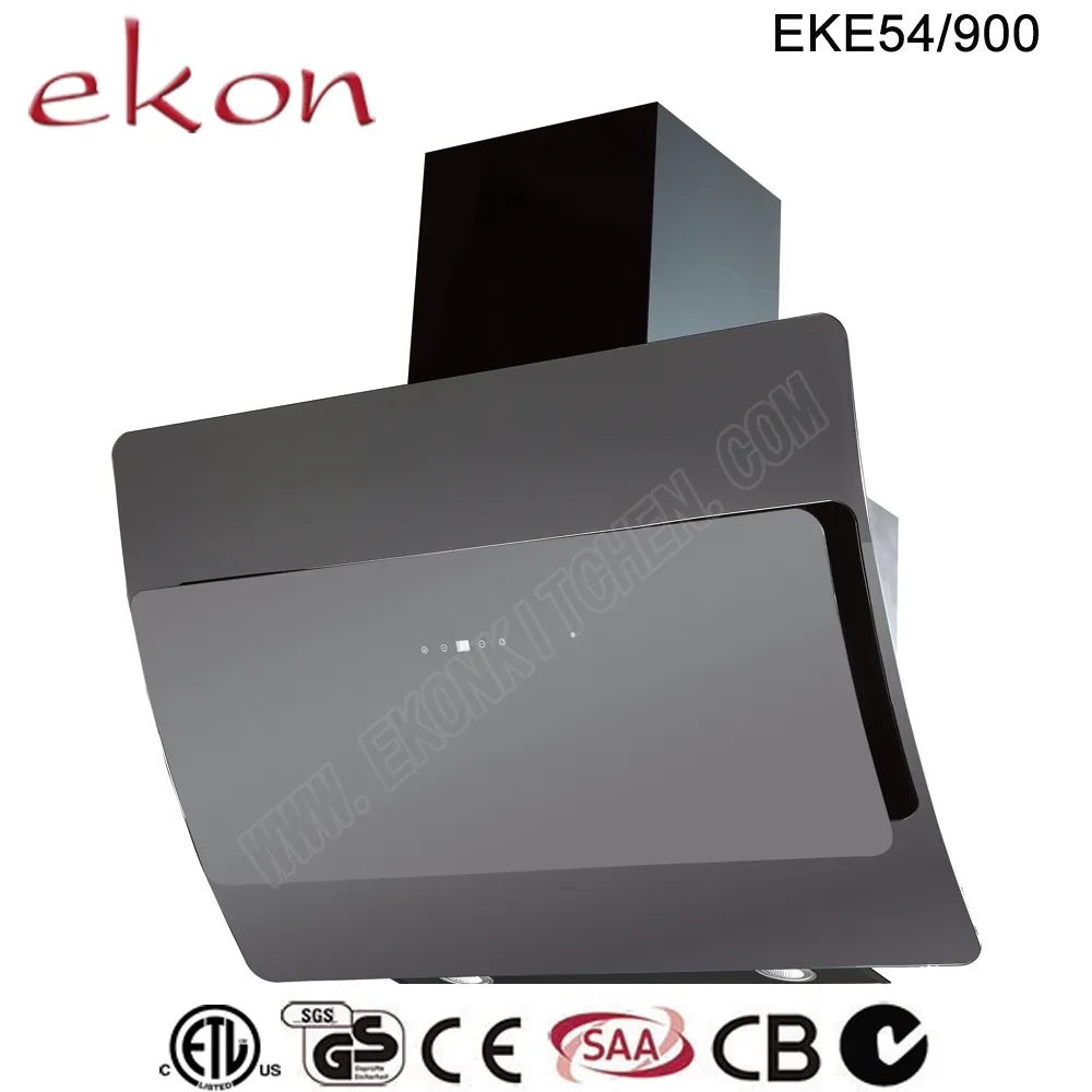 Glass Hood CE GS Approved European Style 60cm Black Glass Cooker Hood