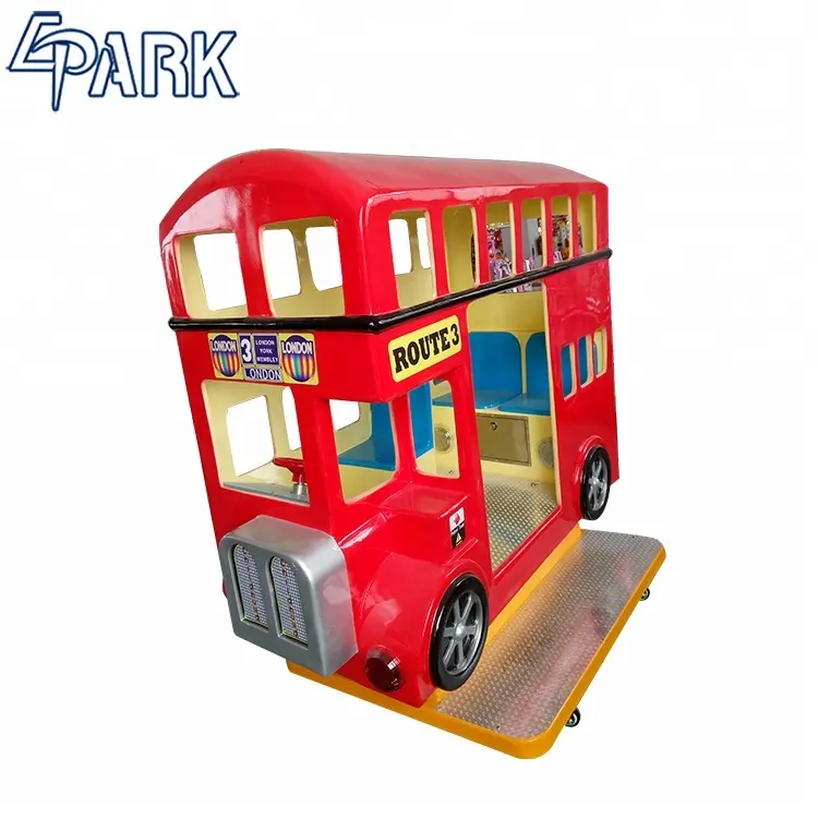 EPARK London Bus качели качалка детская машинка для езды на 3 сиденья Красный зарабатывать деньги аркадная игровая машина для продажи