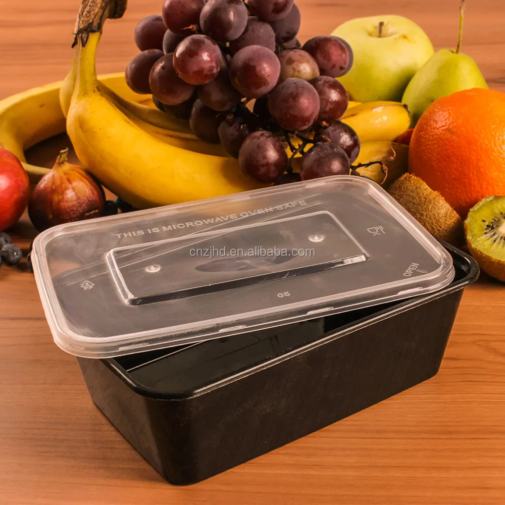 Черный пластиковый микроволновый биоразлагаемый одноразовый пищевой контейнер