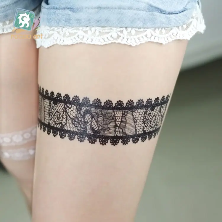 21X10cm Temporary Tattoo White Lace Henna Wedding Fake Jewelry for Women Arm Bands Transfer Body Tattoos Sticker for Women