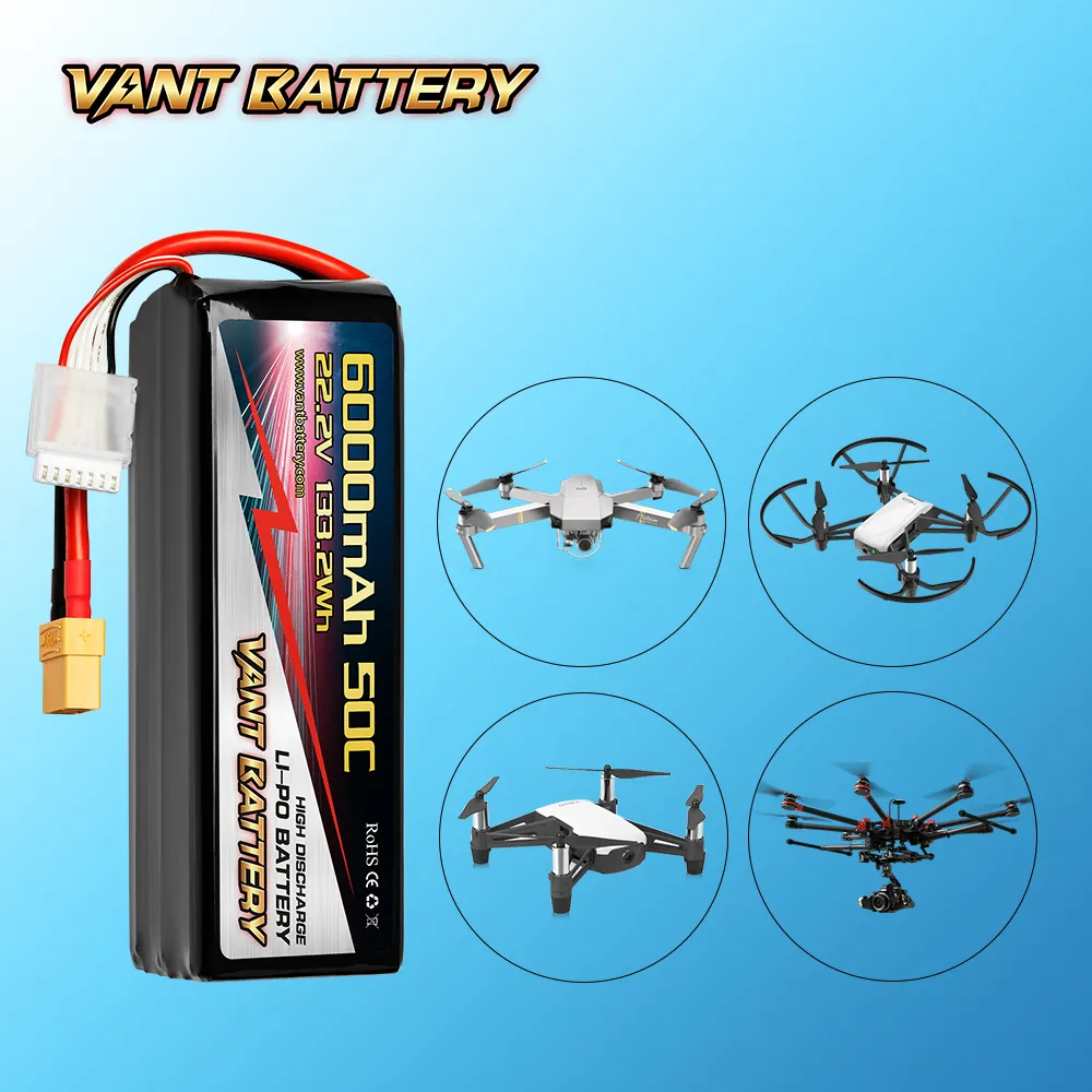 Vant 6S RC Lipo Battery 22.2V 5200mAh 50C Soft case with XT90 Connector for RC Buggy Crawler Monster Car Boat Truck Models