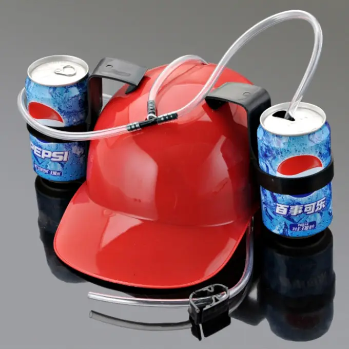 creative beer drinking hat party games drinking helmet hat for hands free drinking game