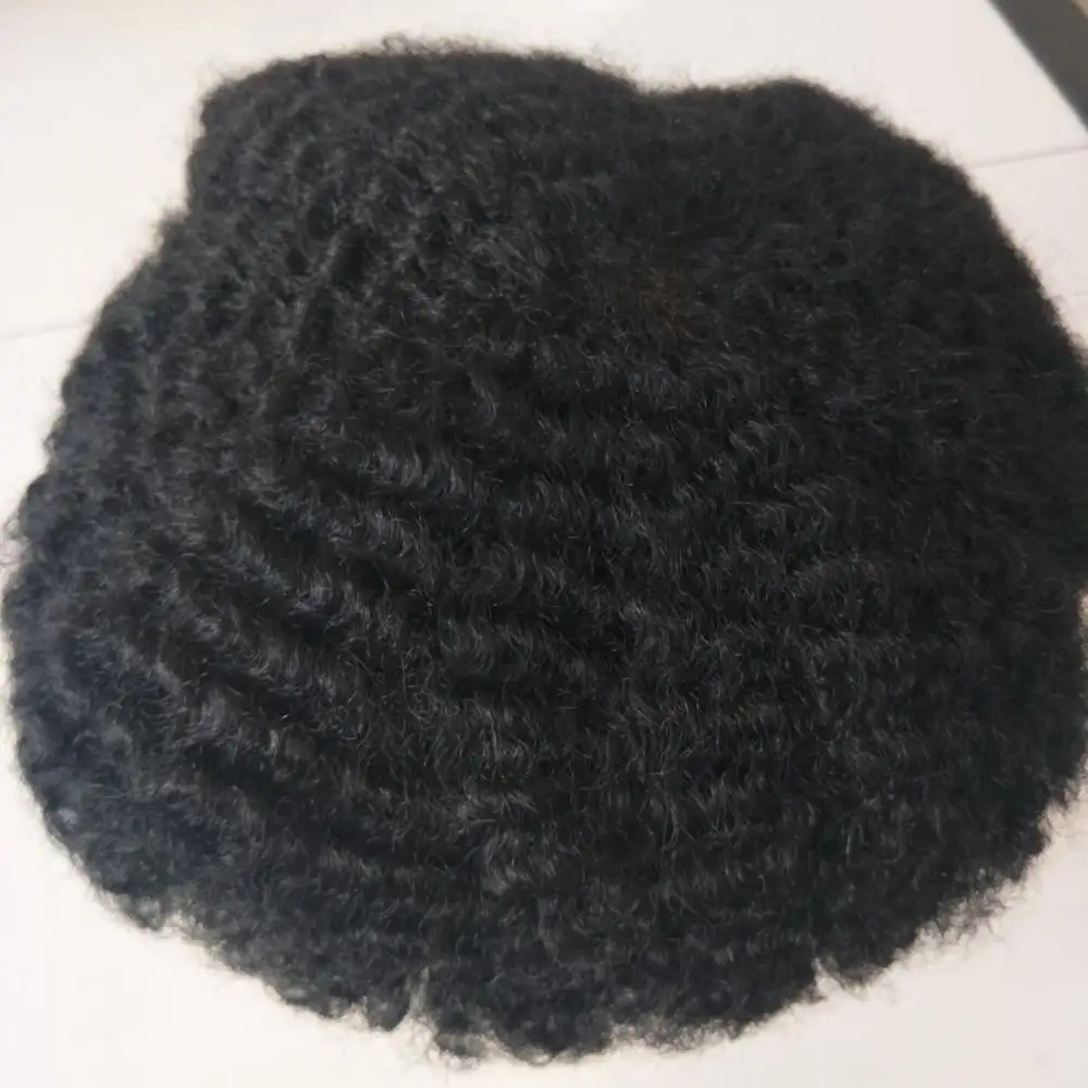 Горячая Распродажа 12 мм 6 мм афро волна и свободные волны полный кружевной волос парик для черных мужчин и женщин