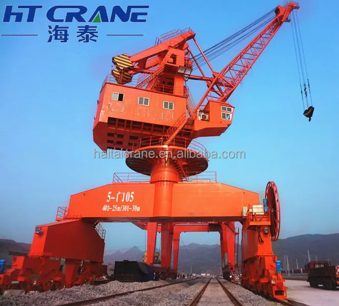 Marine Shipyard mobile Portal Harbour Crane With Grab