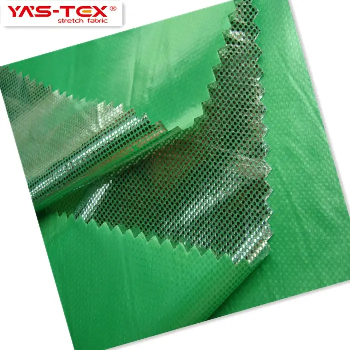 Popular style cool silver heat insulation plain woven 100% polyester fabric