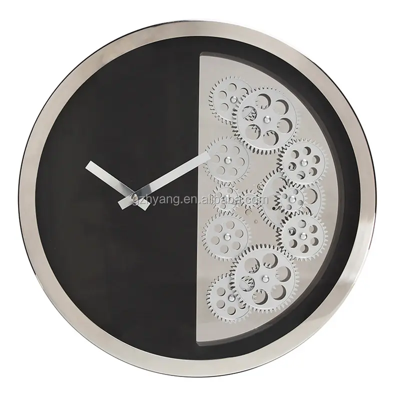 Большие декоративные настенные часы круглой формы в стиле ретро для гостиной