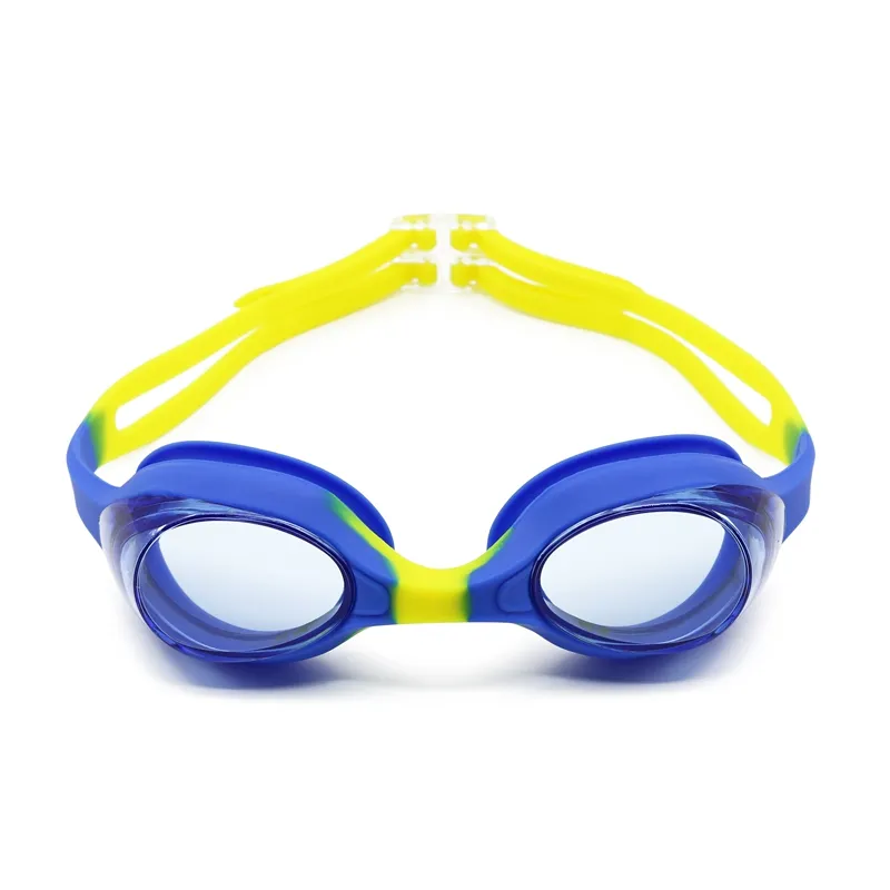 Заводские Прямые Детские Силиконовые зеленые плавательные очки, водонепроницаемые противотуманные HD оптовая обработка пользовательских плавательных очков
