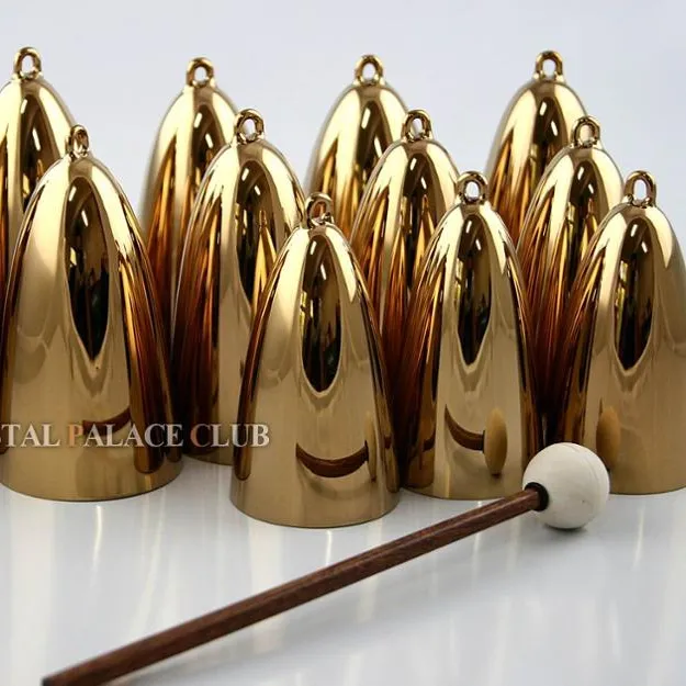 sound healing therapy spiritual inner peace Chakra balancing  customer design pure gold quartz crystal singing bell