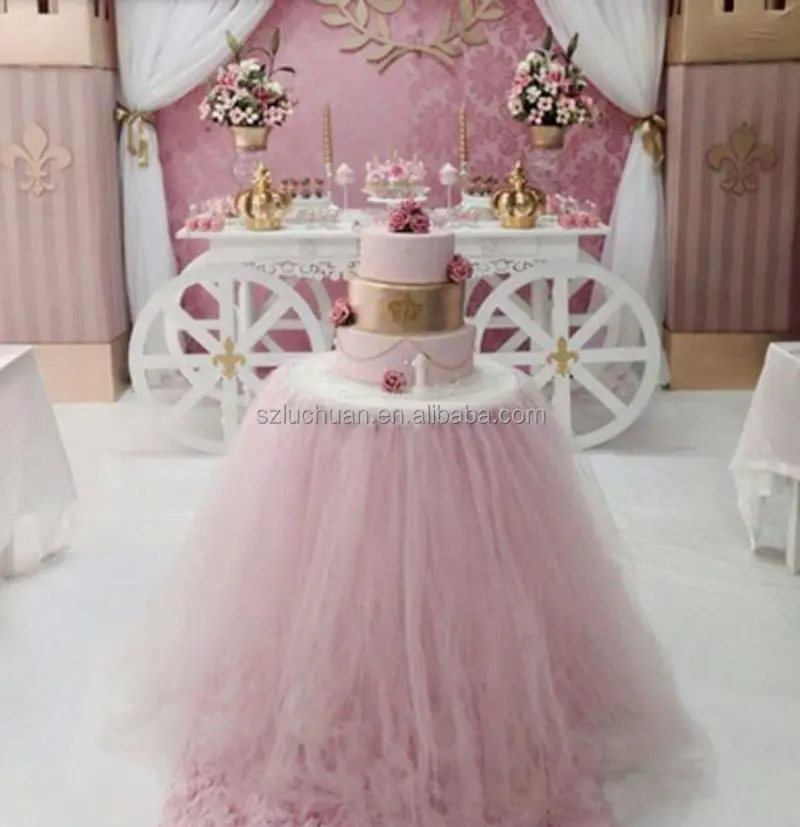 Newest Tulle Steps in Table Skirting Tutu Table Skirt