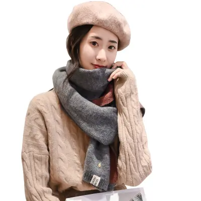 Hot Selling Female Scarf Winter Scarf Thick Knit Wool Women Scarf