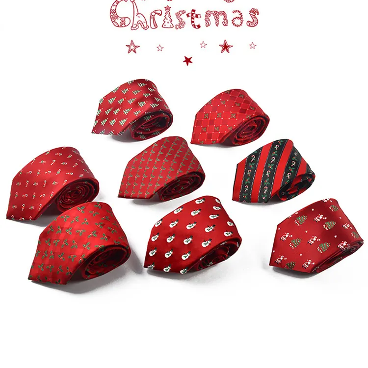 Поставщик шелковых или полиэфирных галстуков, мужские галстуки оптом, рождественские галстуки