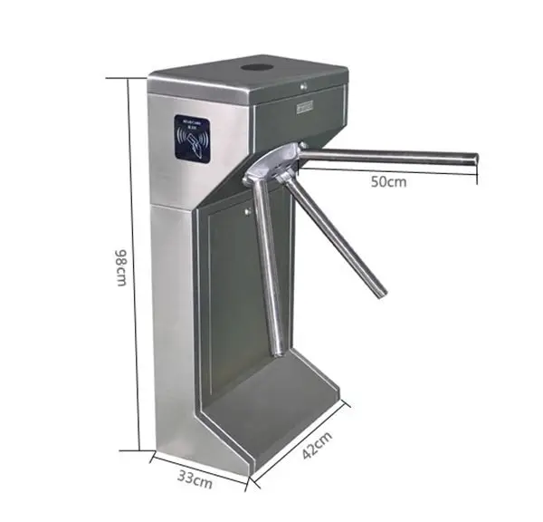 Steel stainless RFID vertical tripod turnstile gate with sensor switch for security
