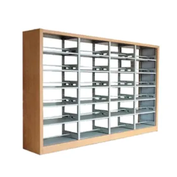 Wooden protecting double column public use library book shelf with price