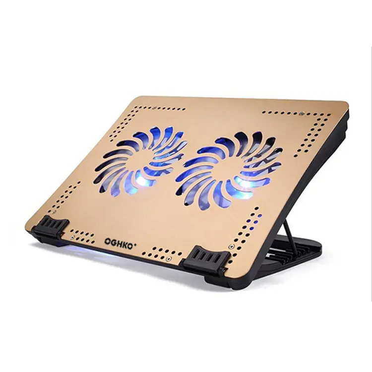 Popular aluminum laptop cooling pad with 2 fans 4 ports USB hub