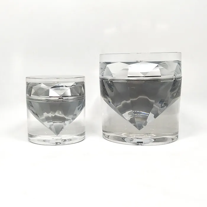 Plastic Packaging Jars Best Sell Diamond Shape Plastic Acrylic Jar 50g For Skin Care Packaging