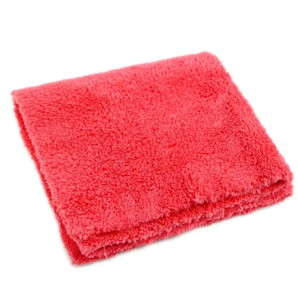 Red Color 40x40cm 450gsm Edgeless Microfiber Plush Cleaning Towel Car Detailing Cloth