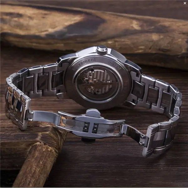 Бизнес часы с металлическим ремешком Мужские Роскошные брендовые автоматические