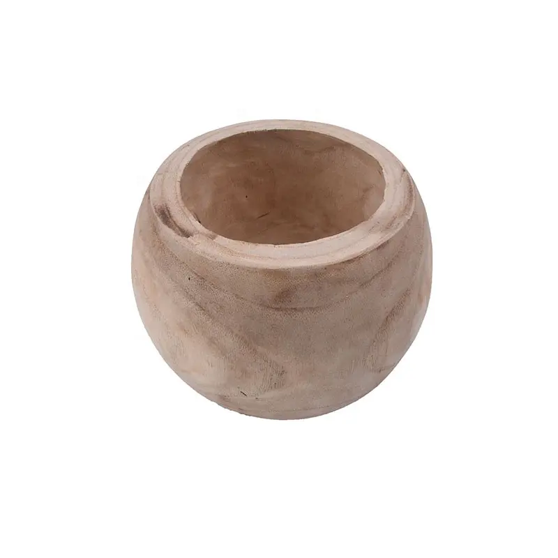 Pure Handmade Wooden Craft Bowl/custom dough bowls wholesale/wood candle jar