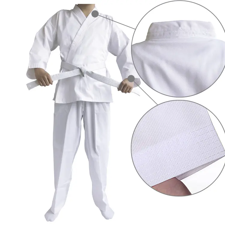 Customized wkf approved high quality polyester suits hot sale light weight martial arts white cotton gi karate uniform