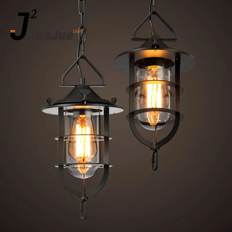 Промышленное подвесное освещение, стеклянный подвесной светильник, винтажная Подвесная лампа