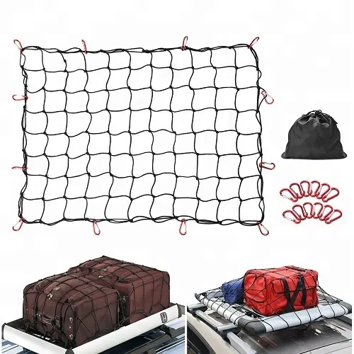 MICTUNING 3'x 4 ' Heavy Duty Bungee Cargo Net Latex Truck Bed Mesh for Loads Tighter Cargo Hitch