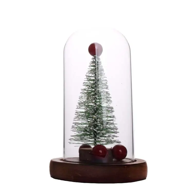 Оптовая продажа, Рождественская елка, стеклянный купол со светодиодной подсветкой для украшения