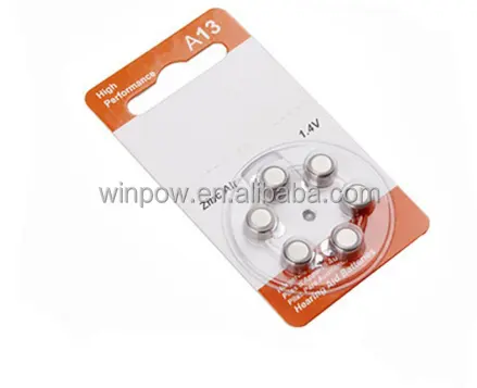 good quality battery zinc air cells 1.4v a10 a312 a13 a675 hearing aid battery