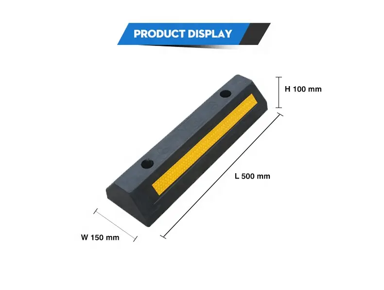 Wheel Stopper Rubber Hot Sale Black+Yellow 500mm Rubber Car Stopper Parking Wheel Stop System For Truck