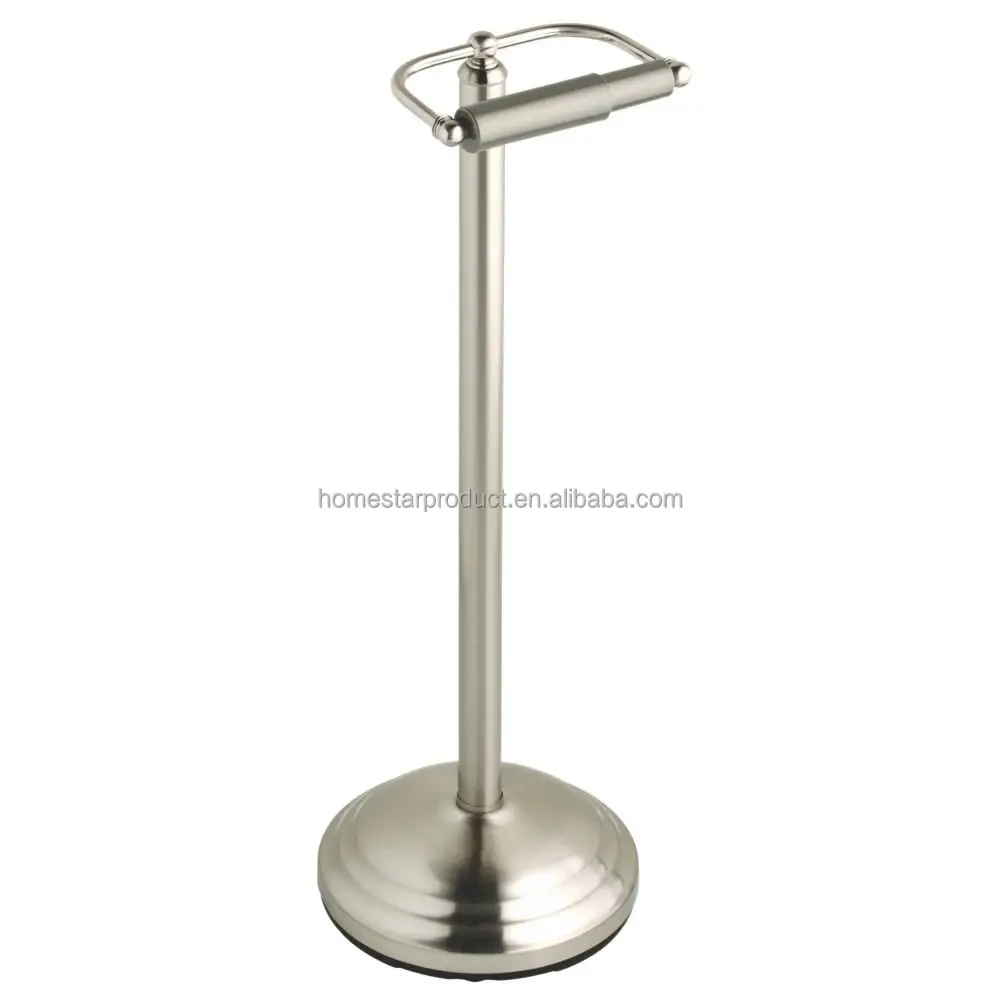 Pedestal Steel Toilet Paper Holder and Freestanding Toilet Paper Roll Reserve Holder