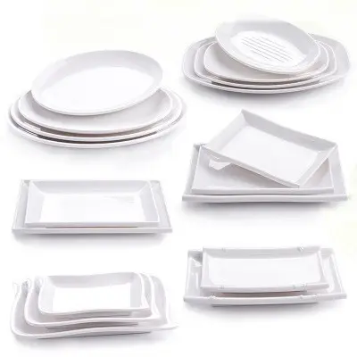 Wholesale stock goods restaurant plastic dinner dish melamine dishes and plates