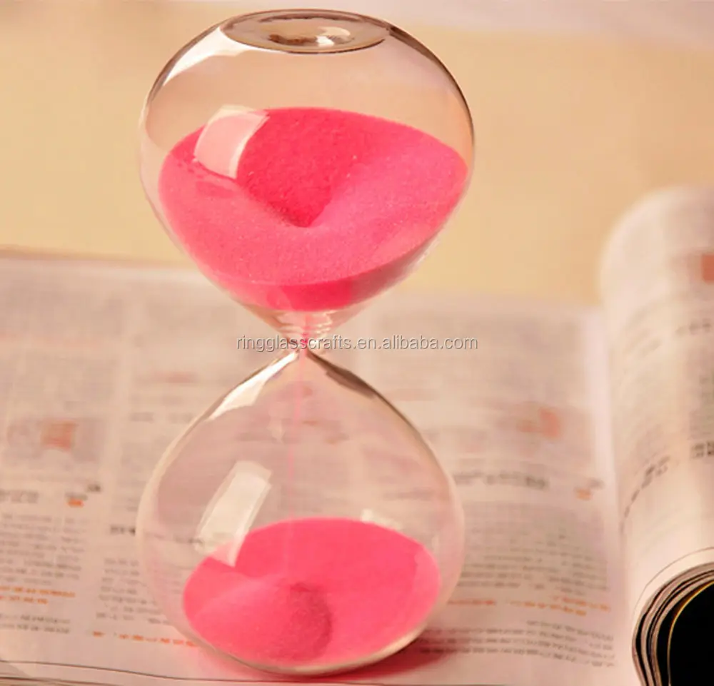 3/15/30 Minutes Colorful Sands Blown Glass Sandglass Clock Timer Hourglass for Home Decor Holiday Birthday Gifts