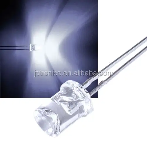 Low decay 6-8lm white color 120 degree 5mm concave led dip diode