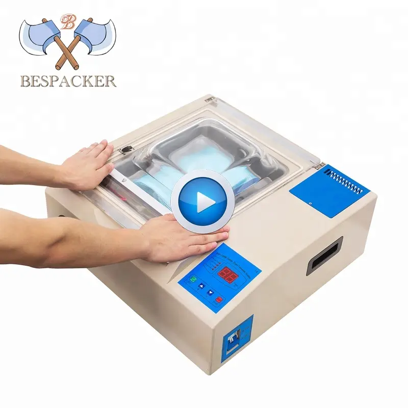 Bespacker DZ-240B peanut beef meat fish seeds tabletop double industrial chamber food vacuum sealing sealer packing machine