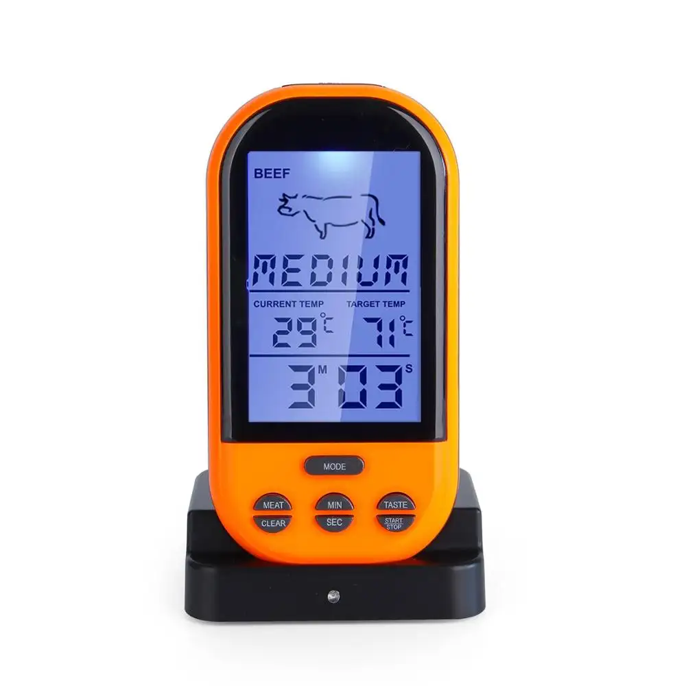 Беспроводной умный цифровой термометр с дистанционным управлением, прибор для измерения температуры пищи, мяса, гриля, духовки, барбекю, гриля, с щупом