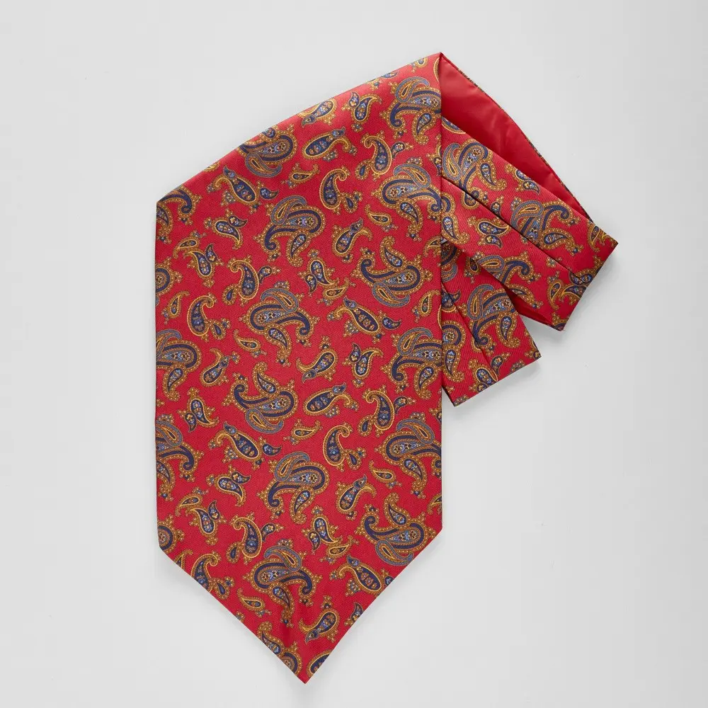 100% silk print paisley ascot cravat