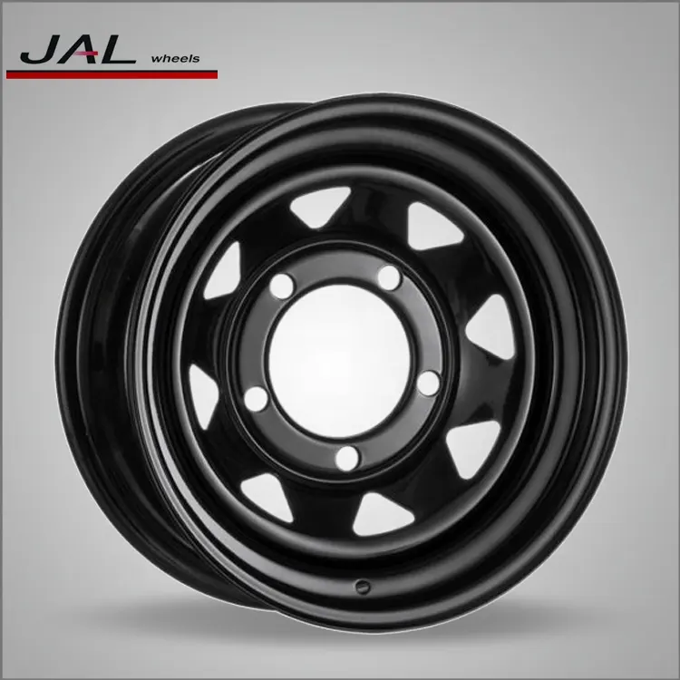 2018 Best Seller Triangle Holes Black and White Steel 4x4 Trailer Rim Wheel