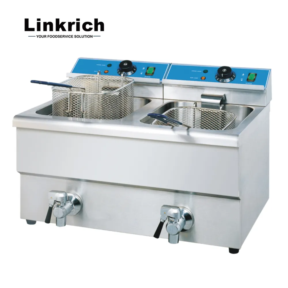 Hot-selling new industrial double commercial potato deep tanks fryer