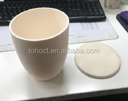 High Purity conial shape ceramic Alumina Crucibles with lid