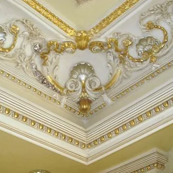 81019-A#  POP design victorian golden cornice molding in polyurethane building material