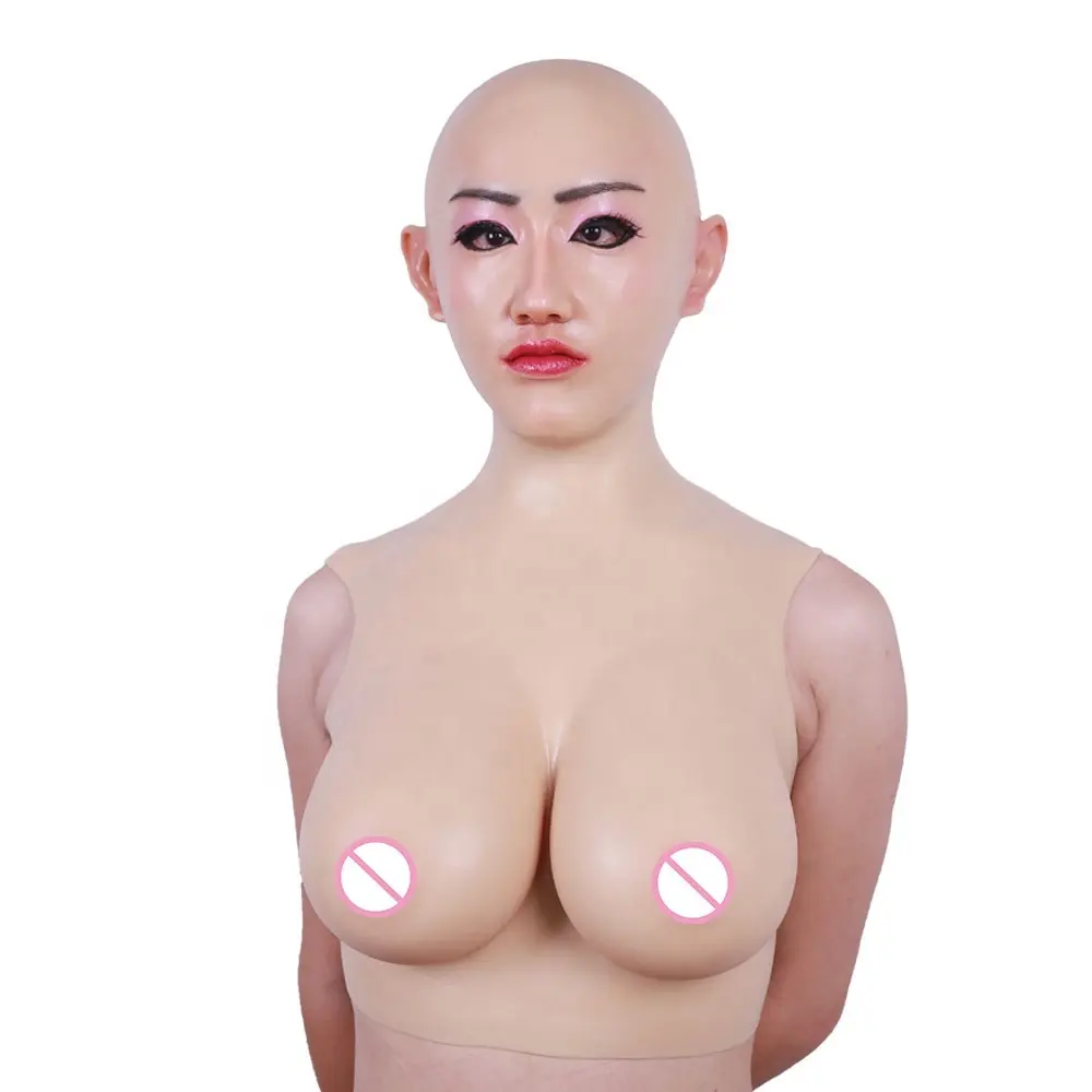 Shivell Solid Masquerade Crossdresser Transsexual Drag Queen Ladyboy Halloween Mask With Breast Form Transgender