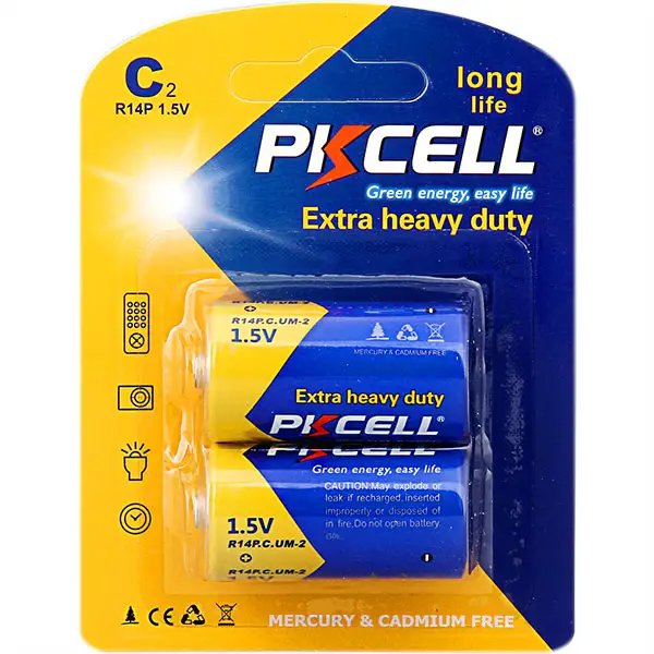 PKCELL C щелочные батареи 1.5 В r14 um2 dry cell батареи для фонарик, игрушки