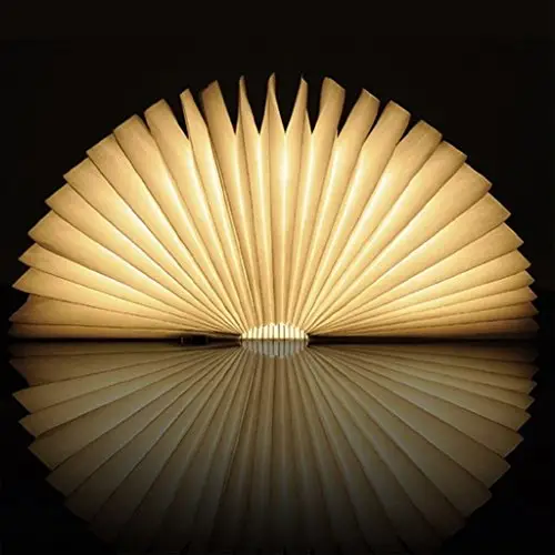 Waterproof DuPont paper folding wooden mini book lamp LED lumio book shaped led book light